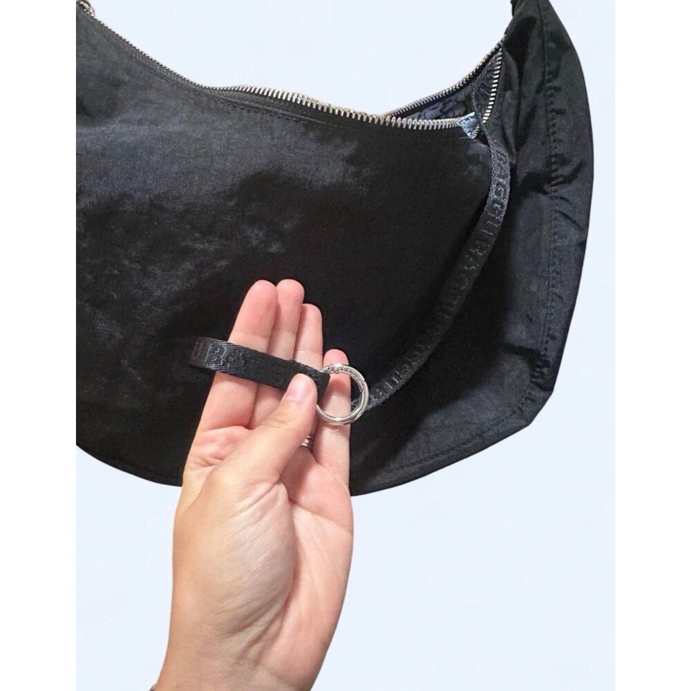 MOLLY GODDARD Black Baggu Popper Strap Medium Crescent Bag RARE DISCONTINUED  - Picture 5 of 7